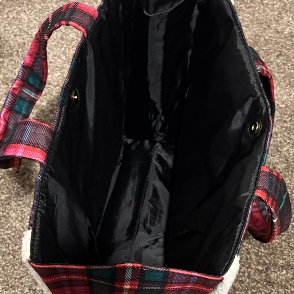 Victoria's Secret Red and Black Plaid Tote - Picture 3 of 5
